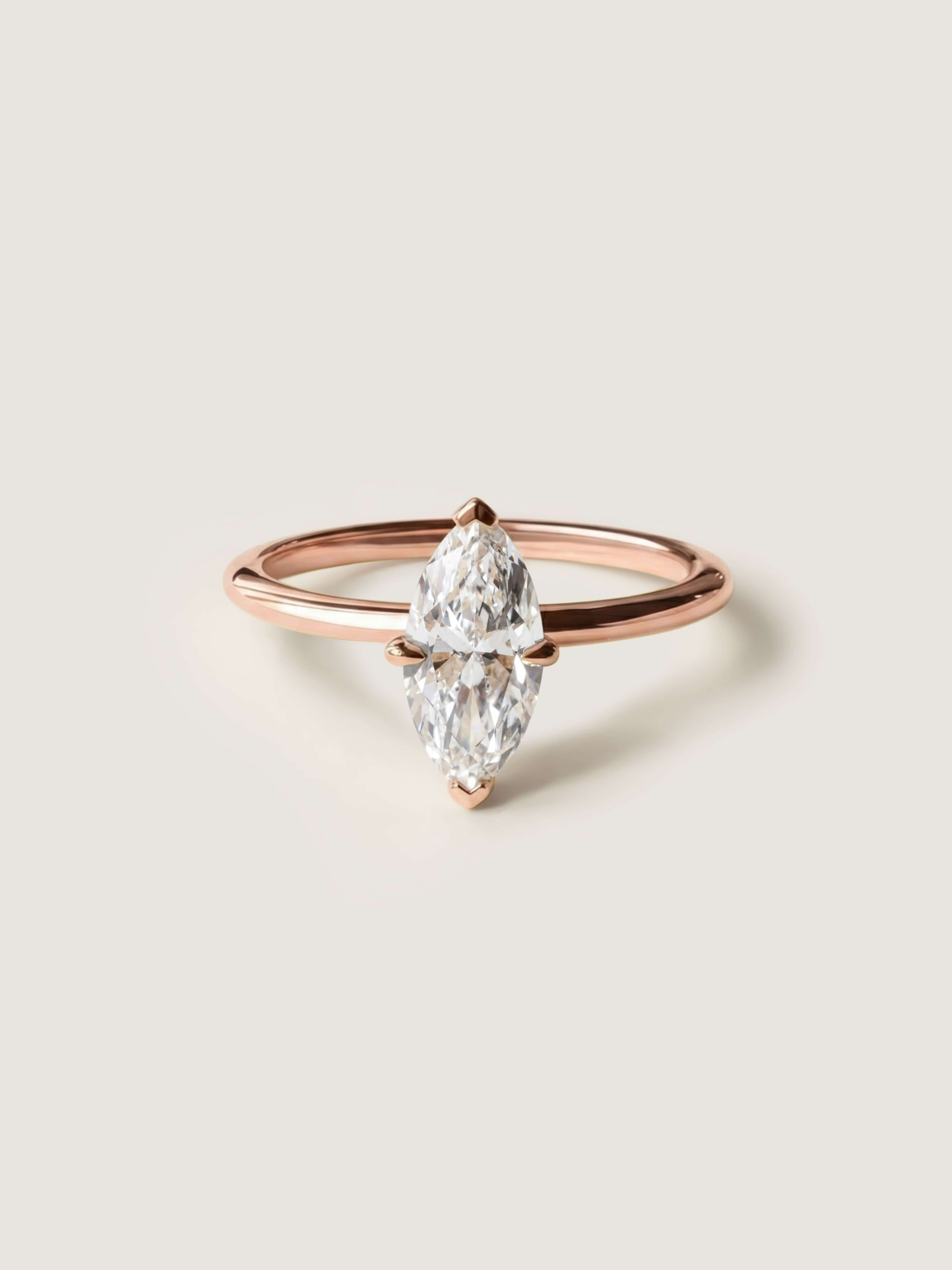 Classic Marquise Cut Ring in rose gold