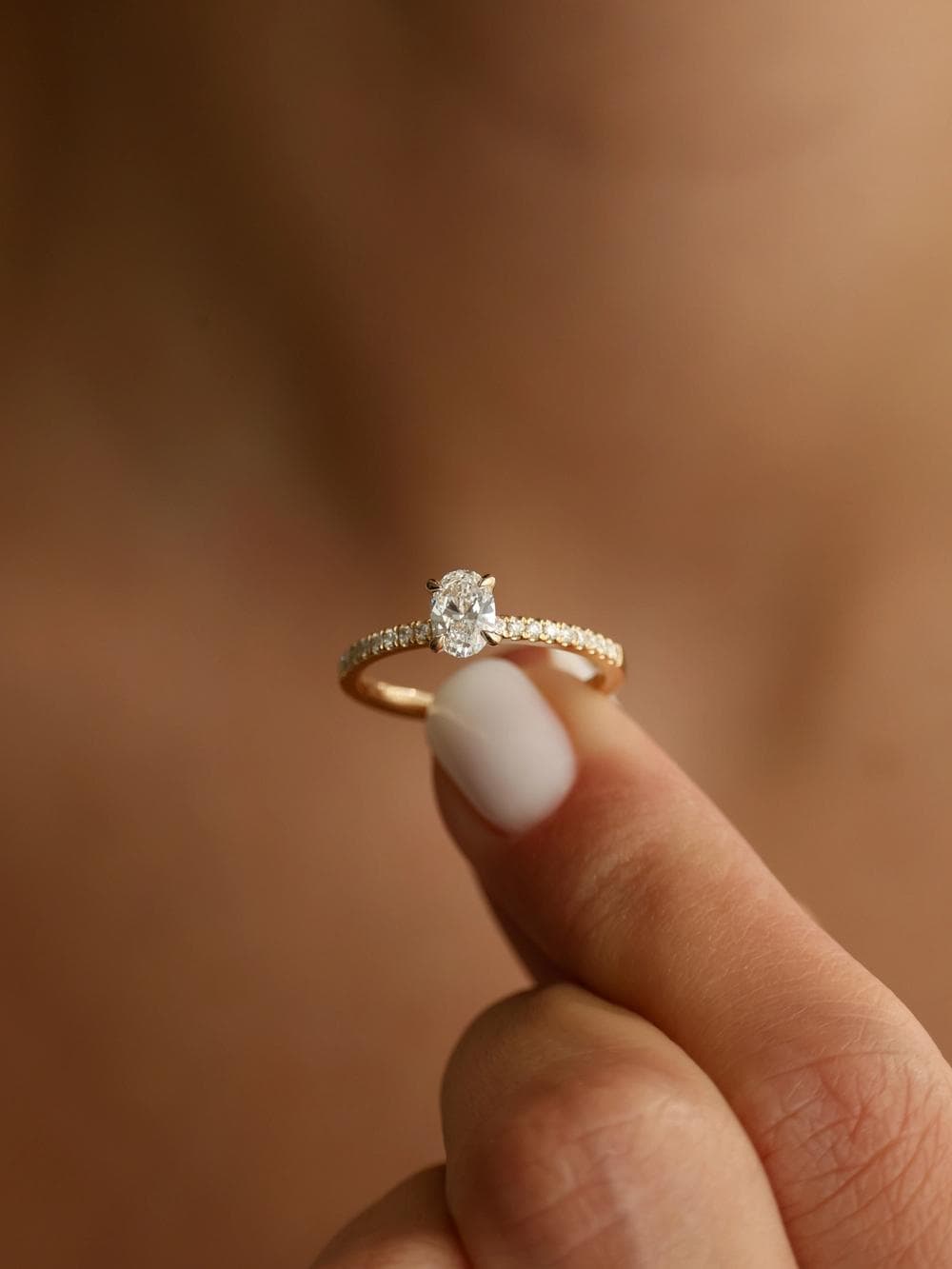 Pavé Oval Cut Ring studio view